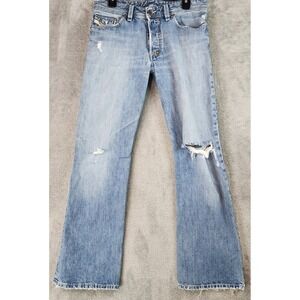 Diesel Shazor Jeans Mens 30 x 30 Blue Light Wash Distressed Straight Leg